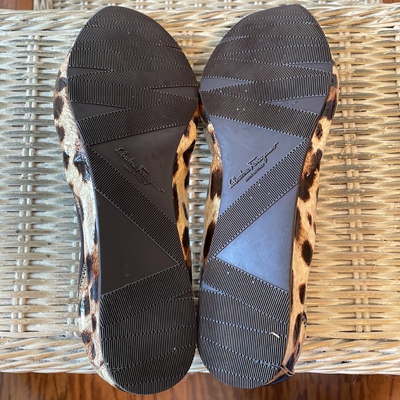 Salvatore Ferragamo My Joy Patent Leather Leopard print ballet flats sz 7 - Picture 15 of 16